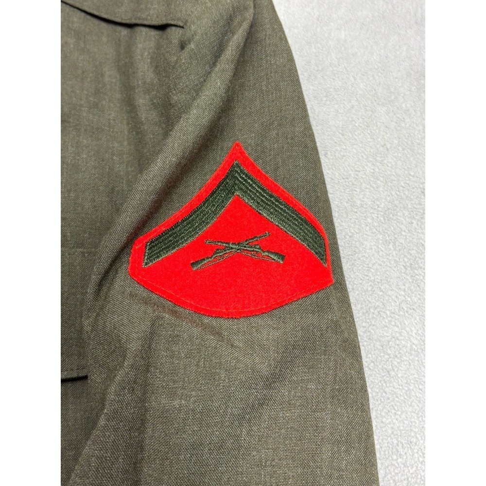 Vintage USMC Service Alpha Uniform Set Green Wool Jacket 44L Trousers 38S 1986 - Picture 3 of 13